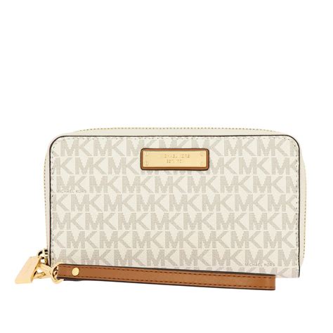 michael kors white striped wallet|Michael Kors women's wallet sale.